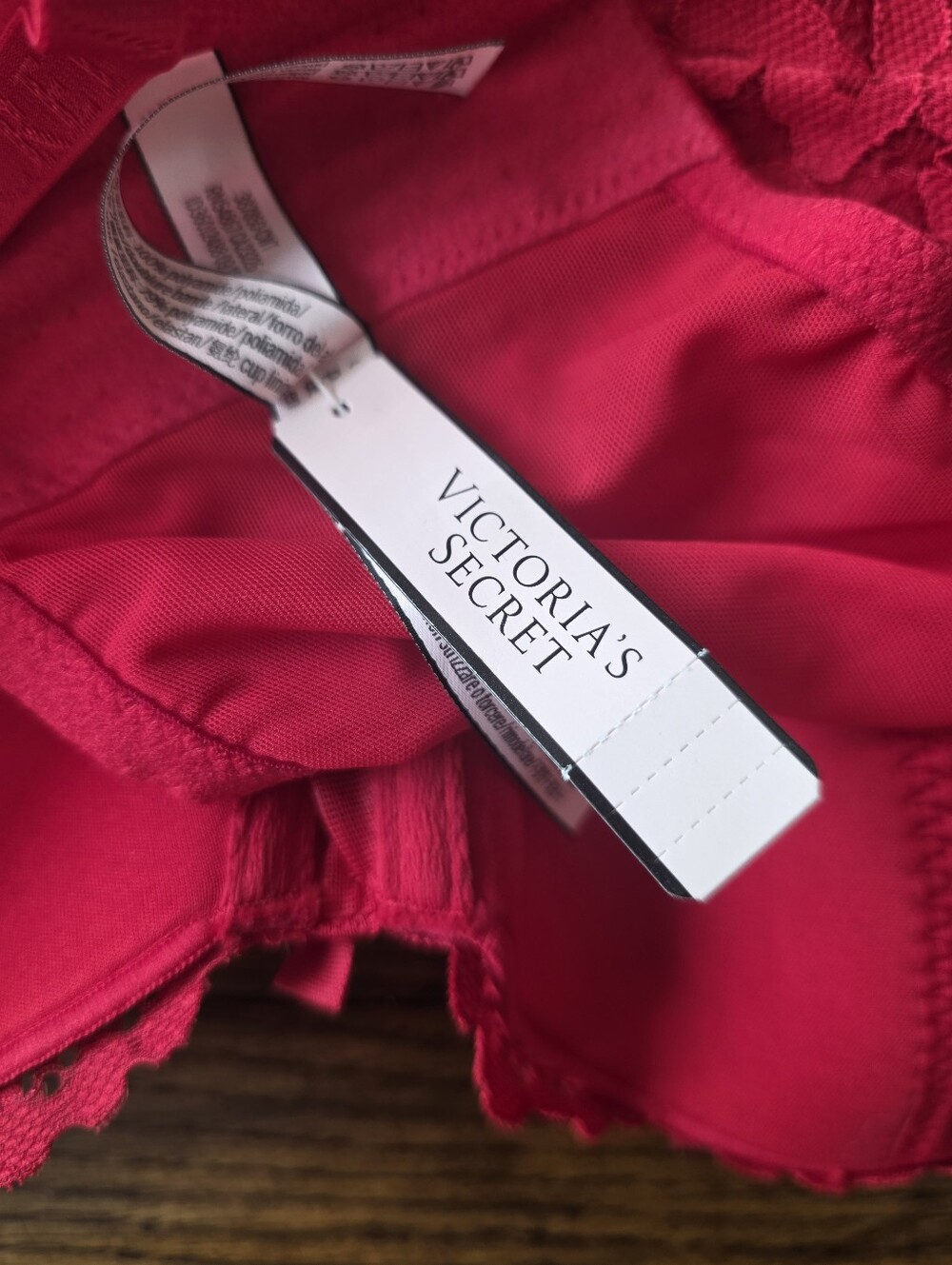 NWT Victoria's Secret Red Lace Longline Bra 36D - Picture 6 of 6
